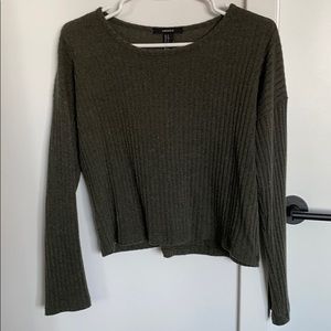 Olive green cropped sweater